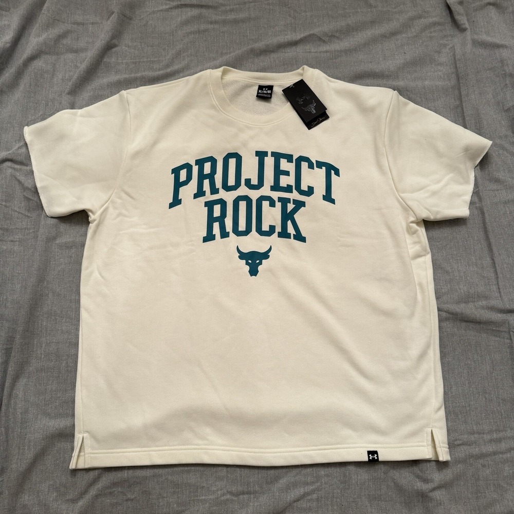 Project Rock Shirt Men's XL Under Armour Heavyweight Terry Loose Bull Workout UA